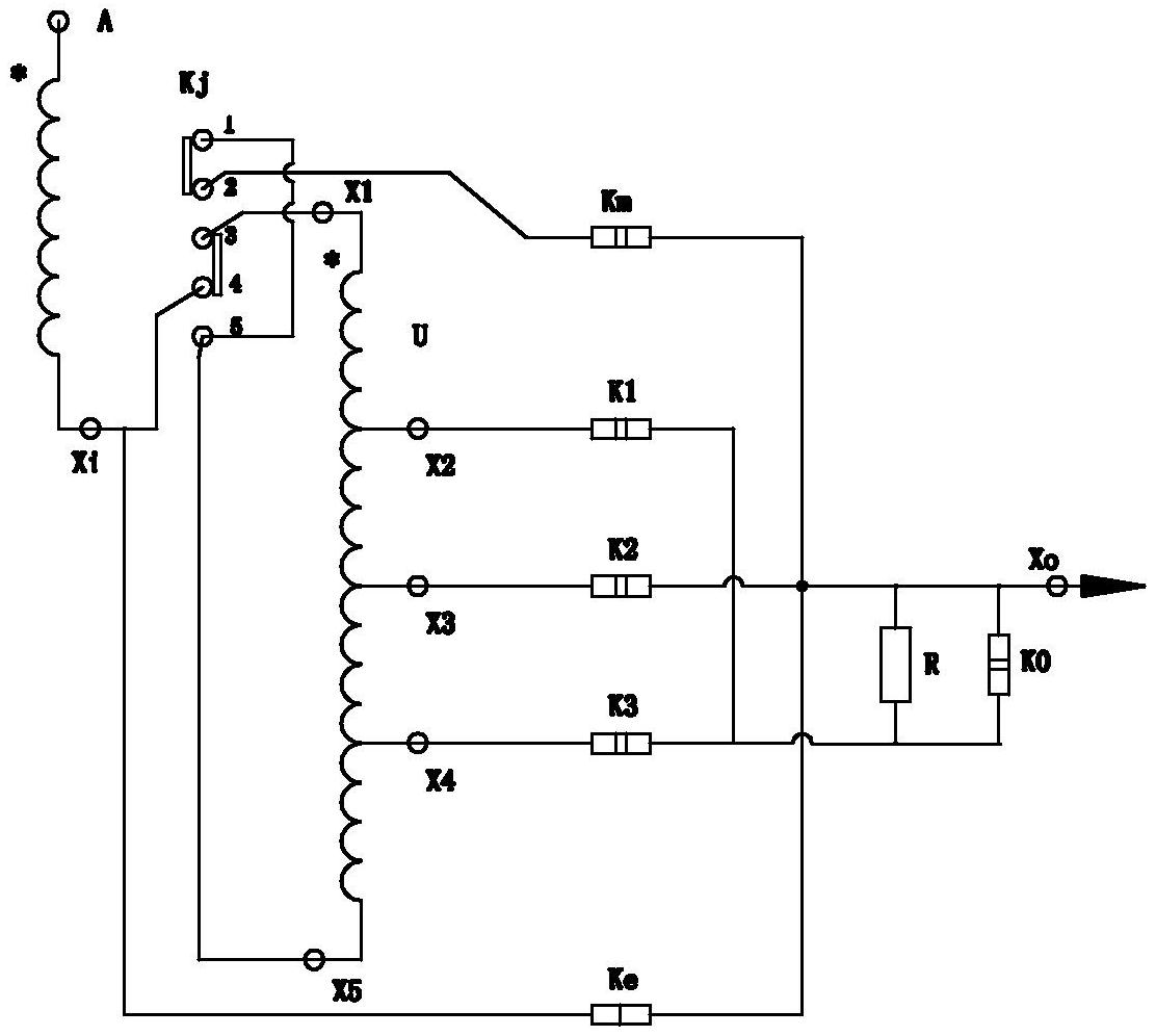 一种用于变压器调压电路的五脚极性开关电路