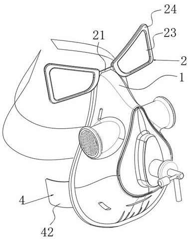 一种重症患者用的防脱呼吸罩组件