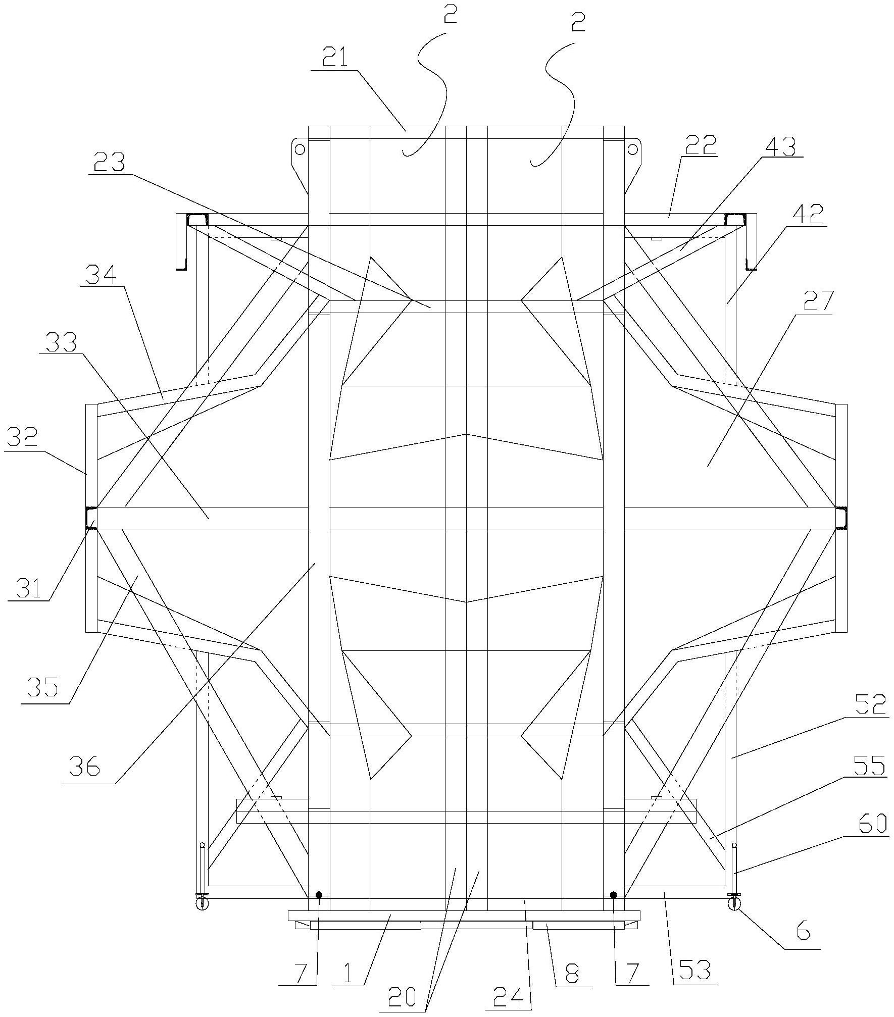一种30t扭王字块的预制模板