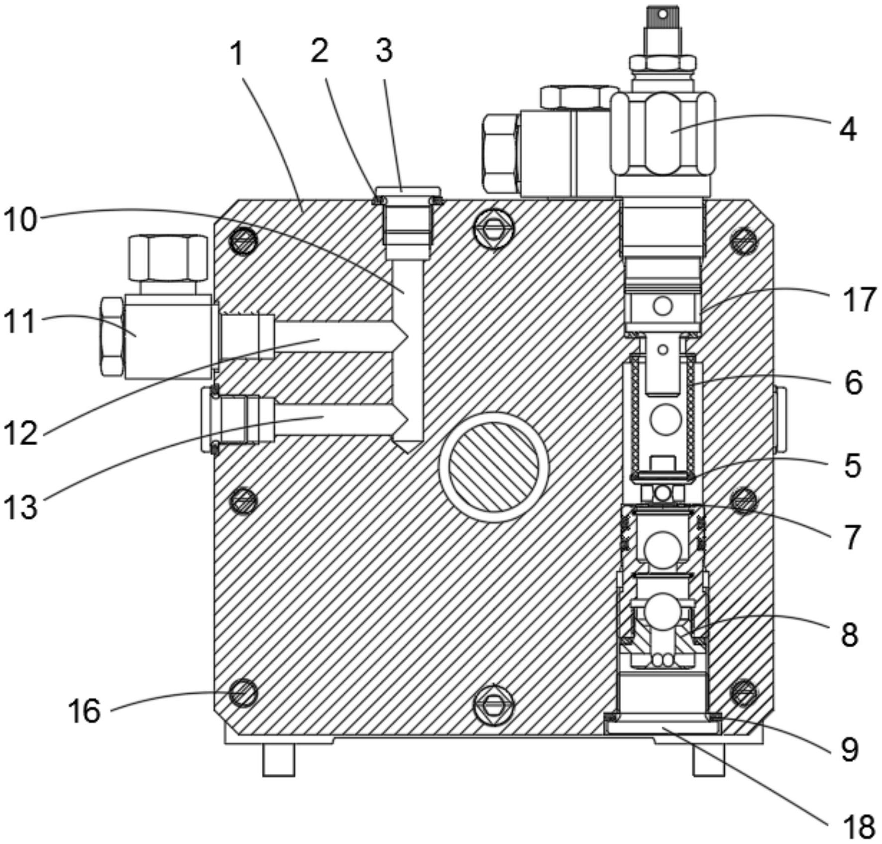 一种电液转辙机集成油路板