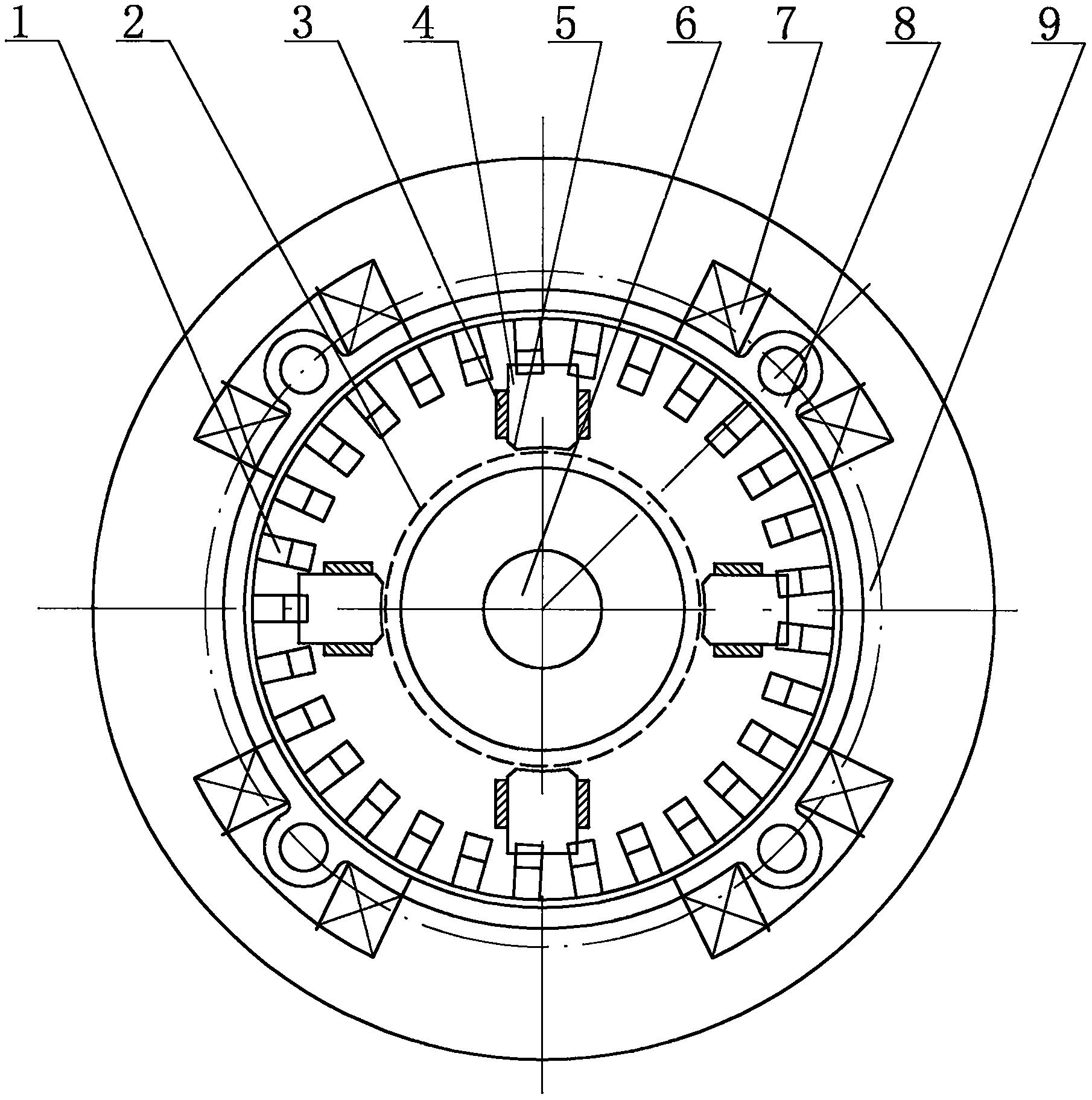 碳刷圆周向倒角的集成机壳电机