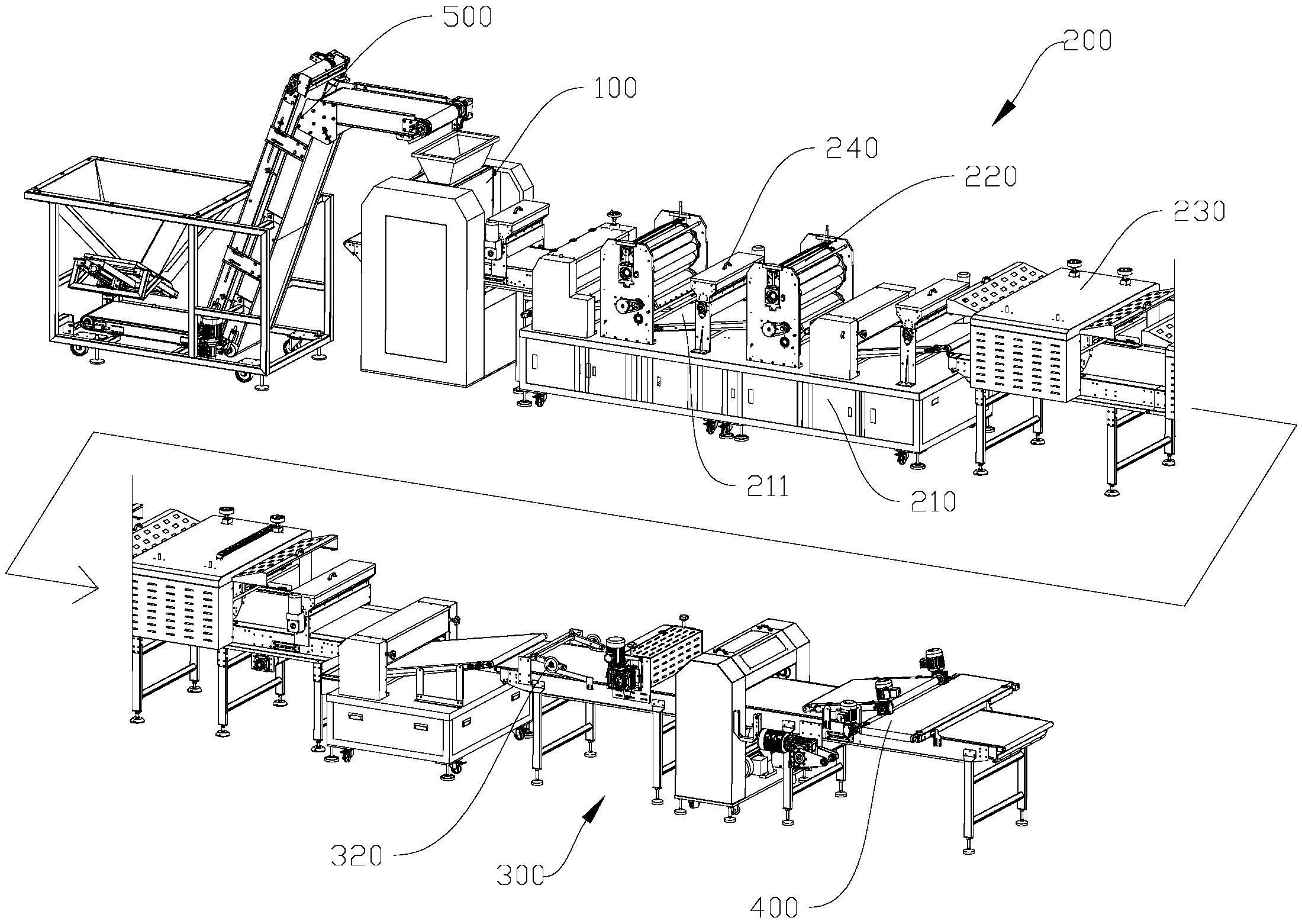 cn213523644u_甜甜圈成型生产线有效