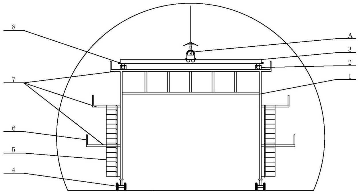 cn213540279u_一种用于隧道拱顶多角度锚杆钻孔台架有效