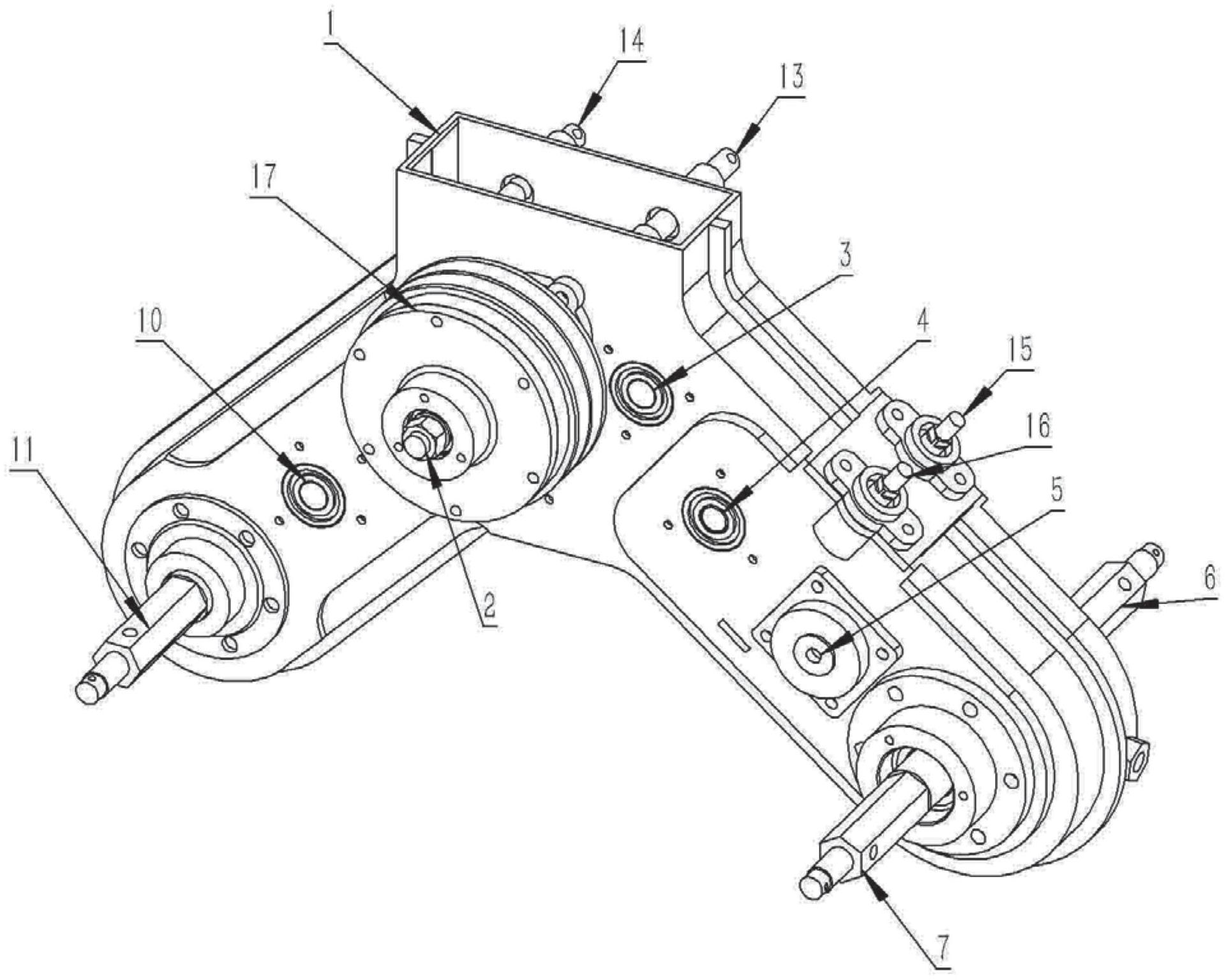 一种带转向装置的四驱微耕机变速箱