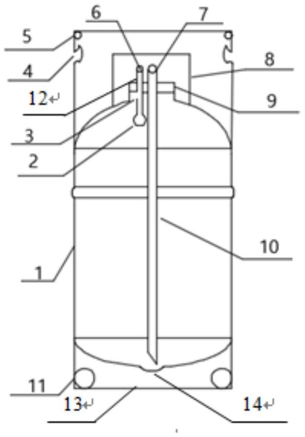 主要由桶体,物料杆和连接管结构组成,其中,桶体为密闭结构,物料杆的一