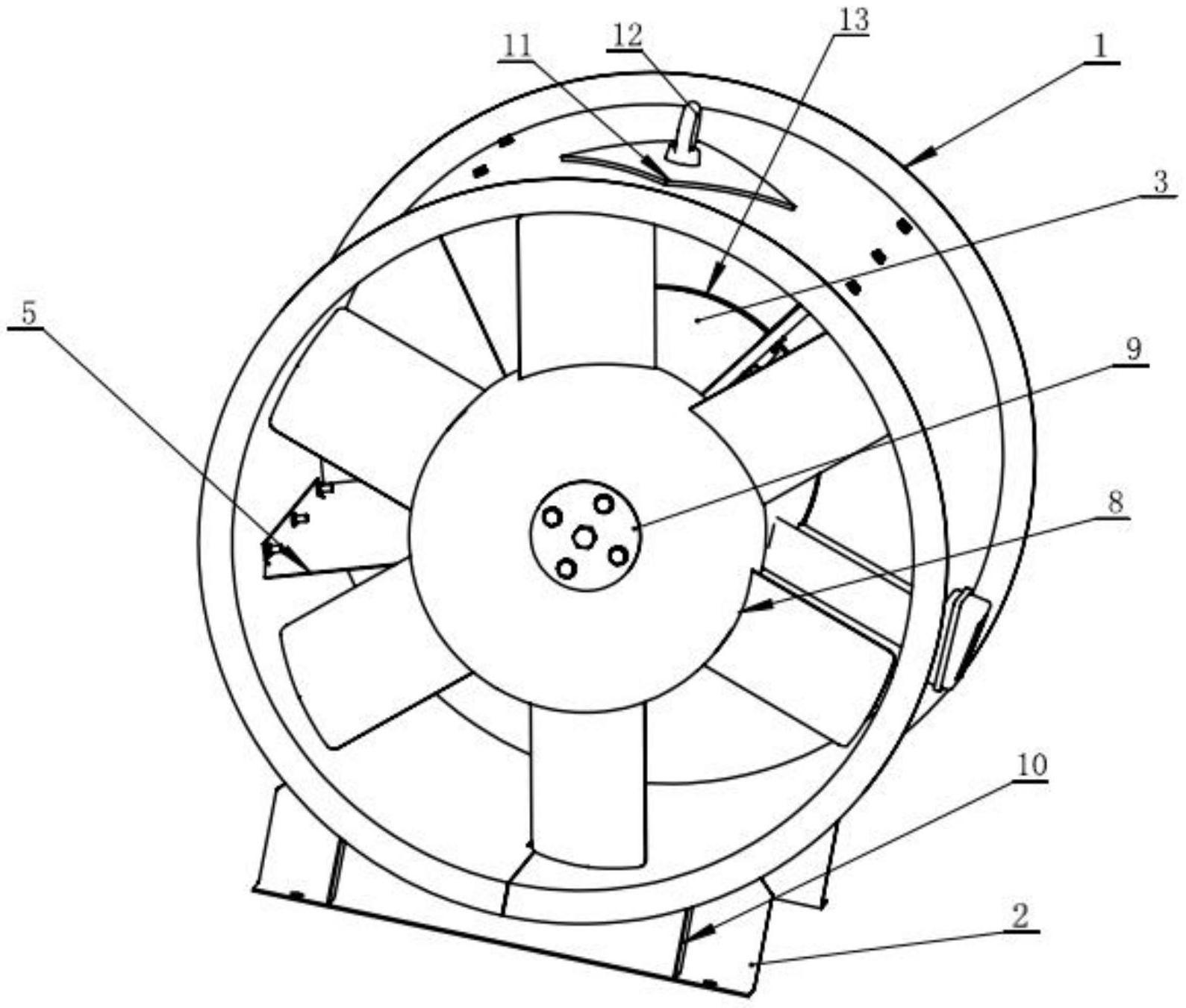 至少两个导流板,电机,轴套,叶轮和轴挡板;所述筒体呈圆柱状空腔结构固