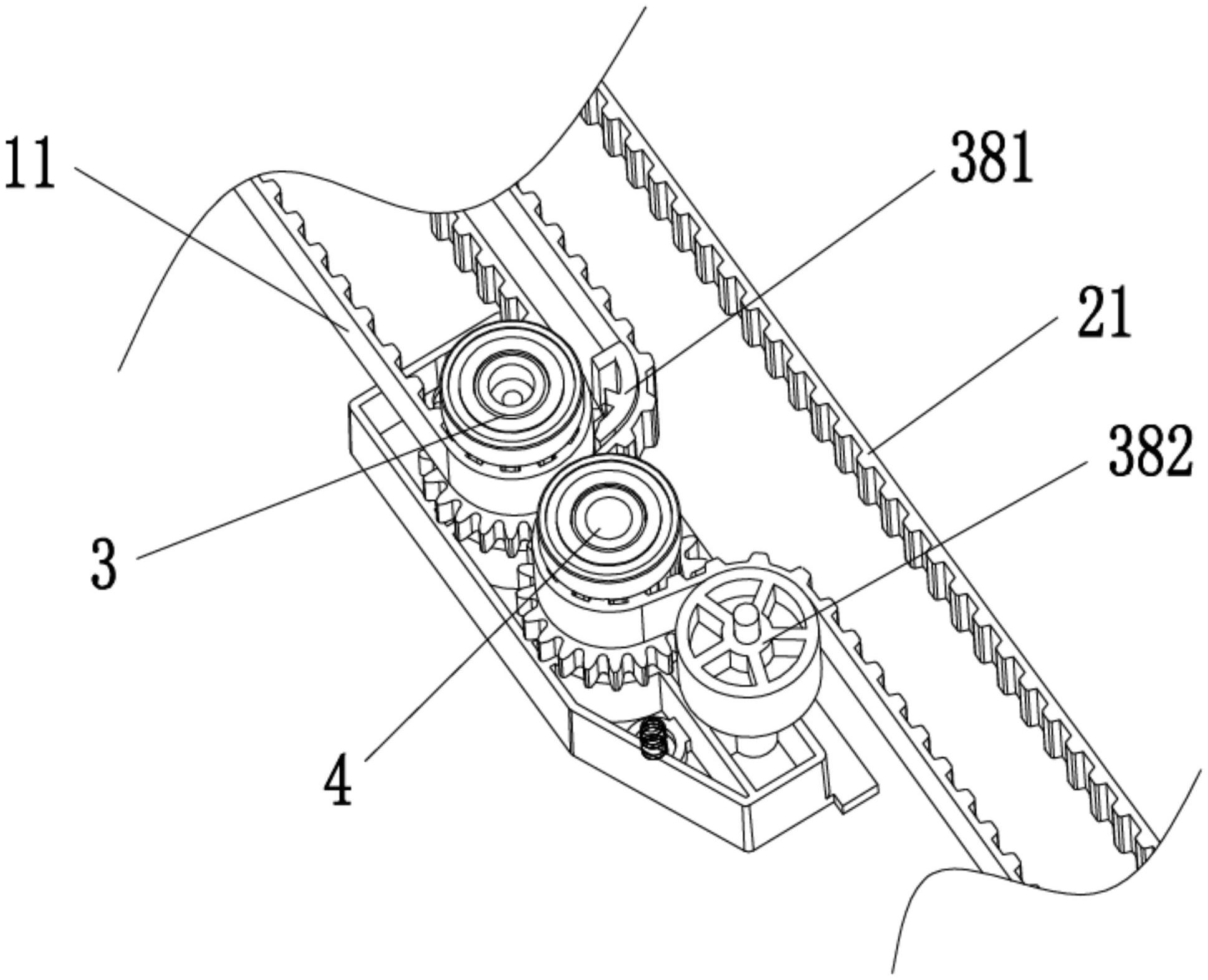 电动窗帘伸缩导轨的同步传动结构