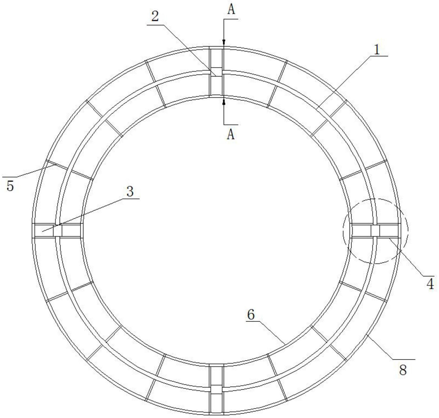现提出如下方案,包括呈环形阵列分布的圆弧形结构的柔性转轴,相邻所述