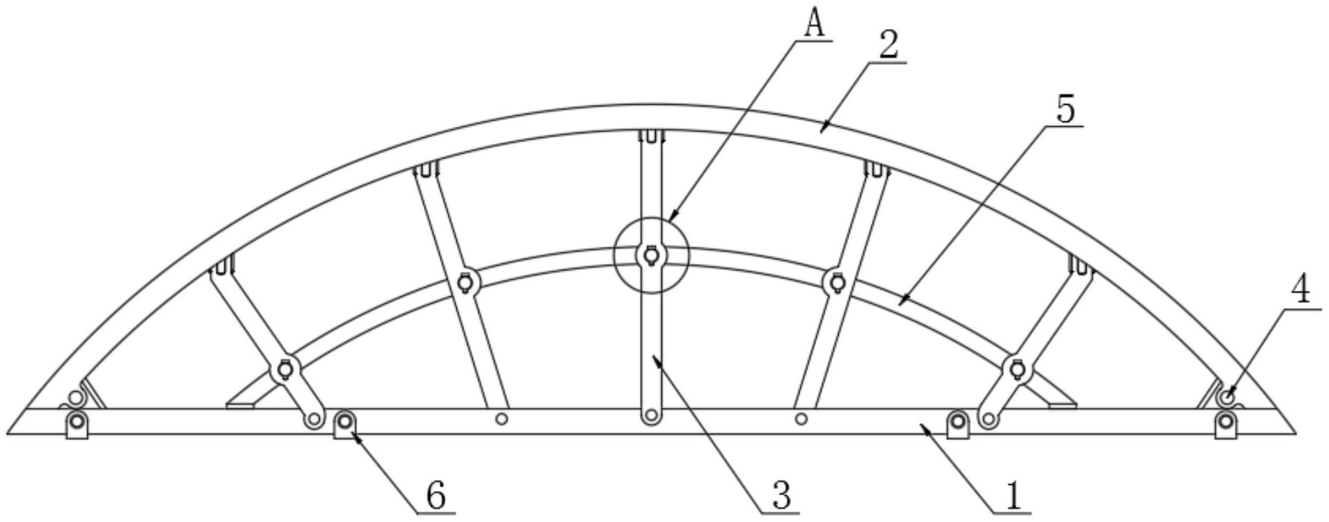 一种便于组装的温室大棚用装配式钢拱架结构
