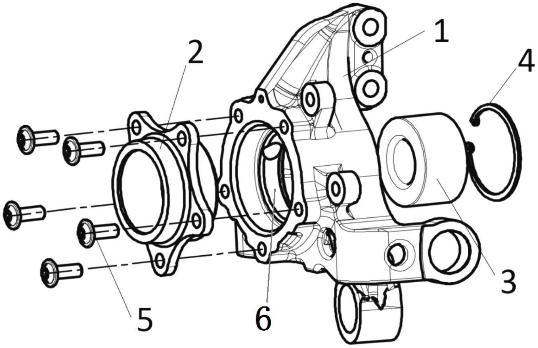 一种通过钢套连接轴承的转向节