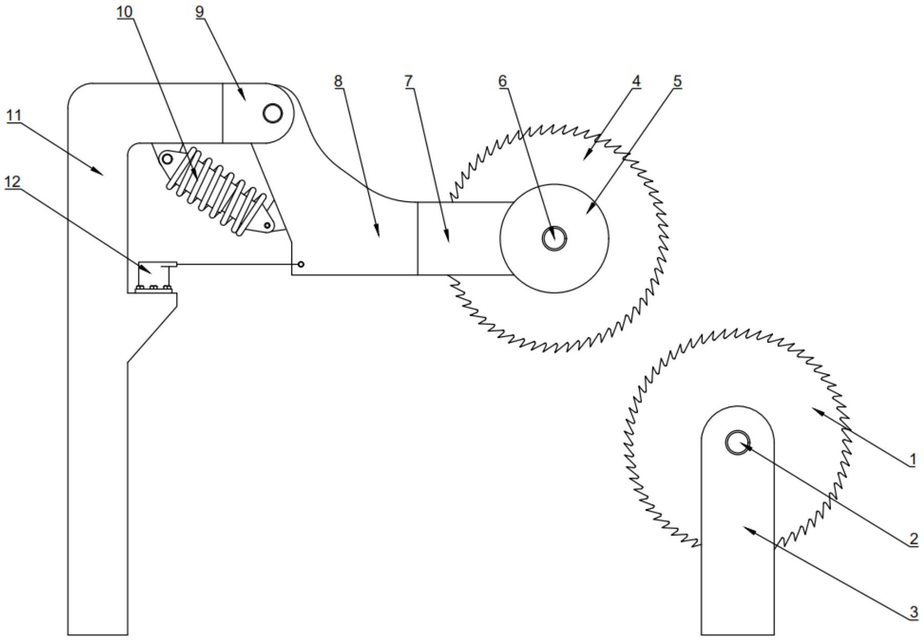 一种新型推台锯切割机构