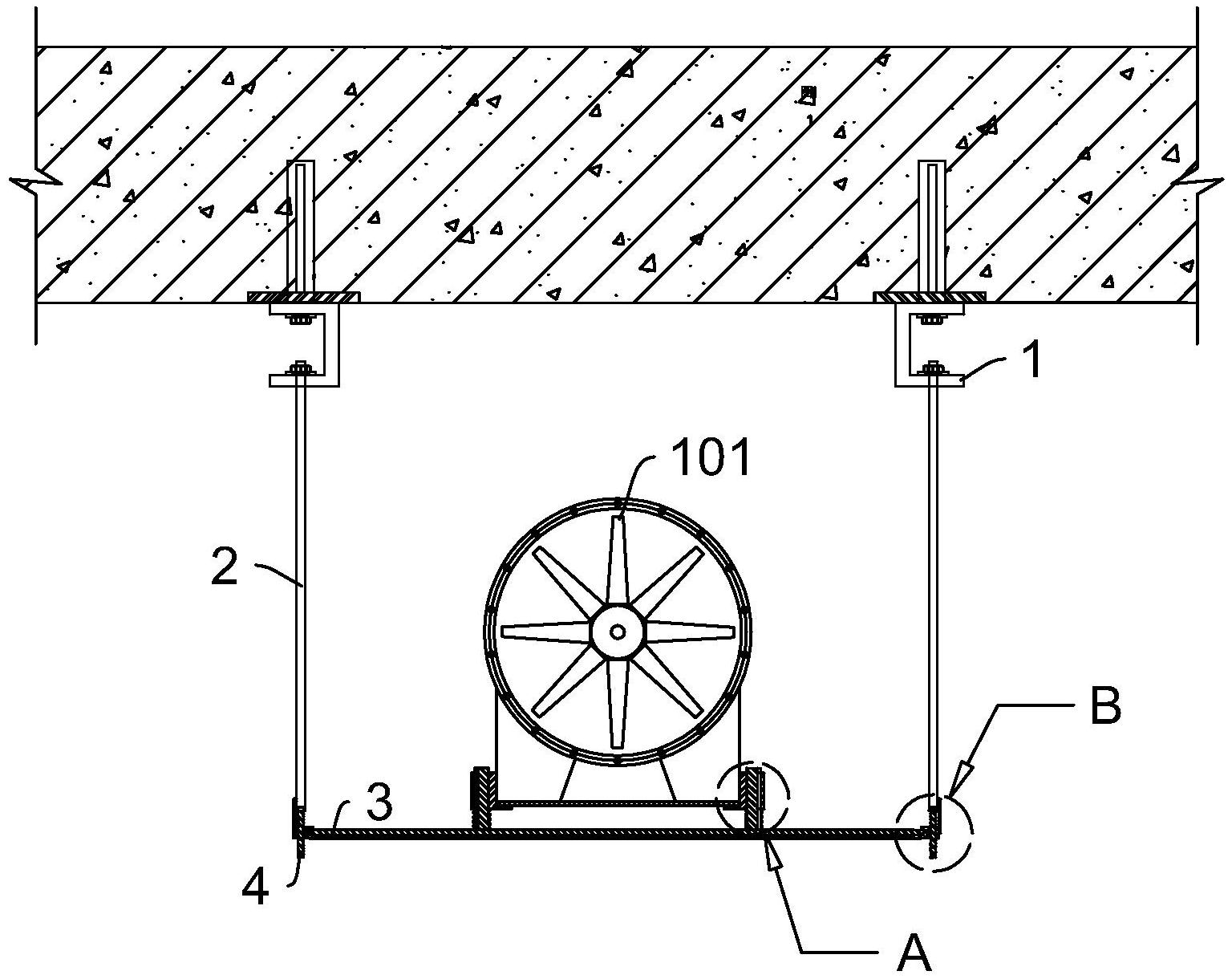 混流风机吊式减振安装结构