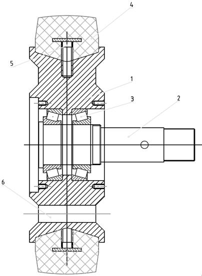 一种铝合金轮毂整体胶轮的滚轮结构