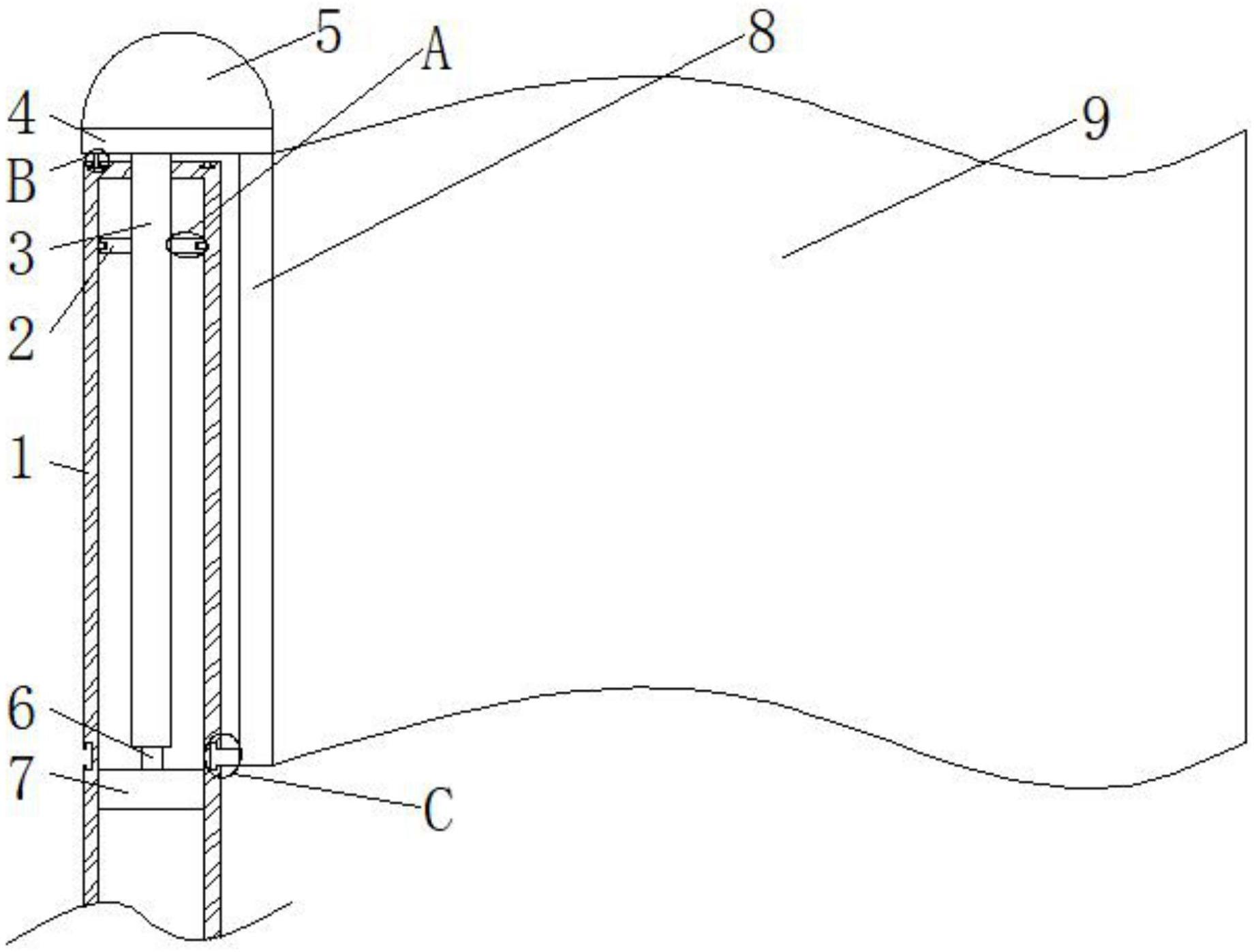 一种非升降式防止缠绕的旗杆