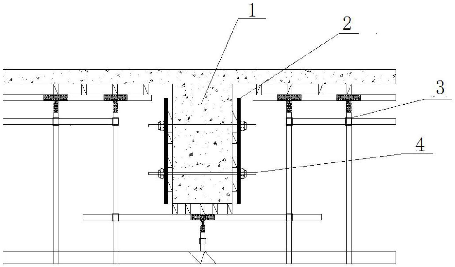 框架梁侧面采用梁侧模板加固件进行加固,框架梁梁底模采用立杆回