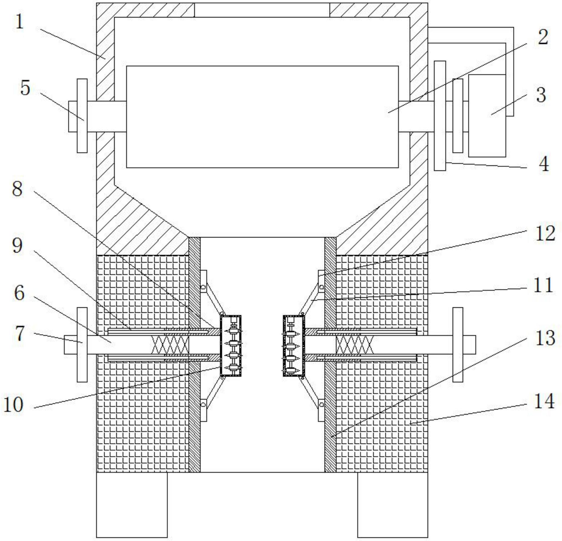 一种生产生物质成型燃料用粉碎机防堵塞装置