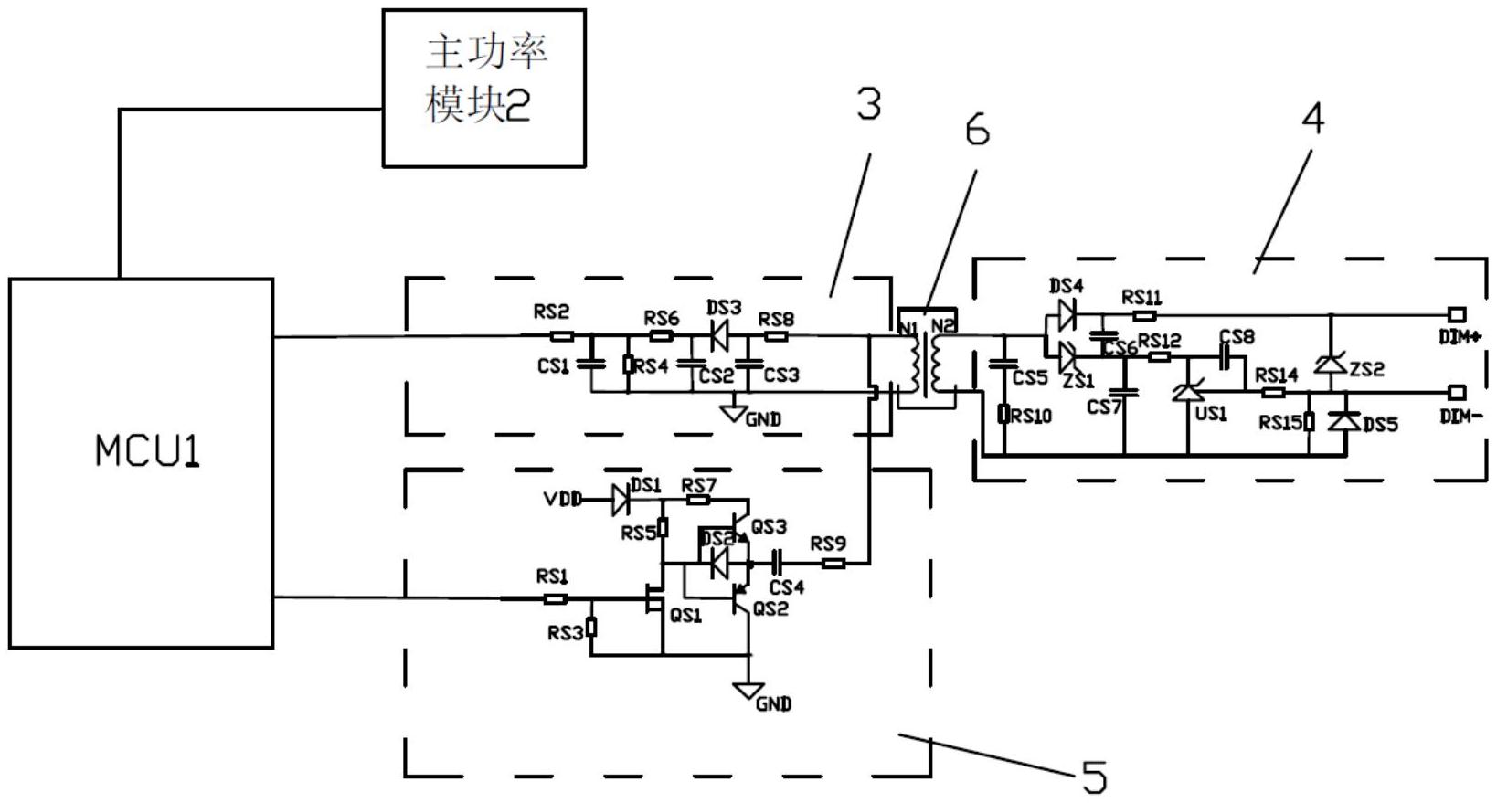 一种应用变压器隔离的0/1-10v调光线路
