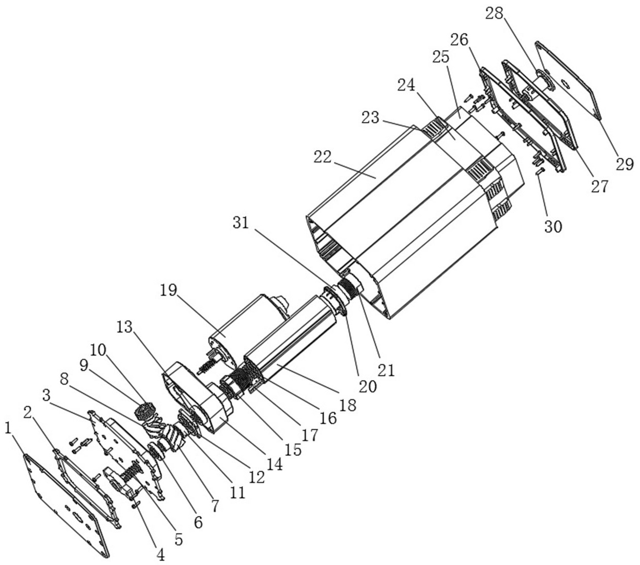 一种电动三节升降柱