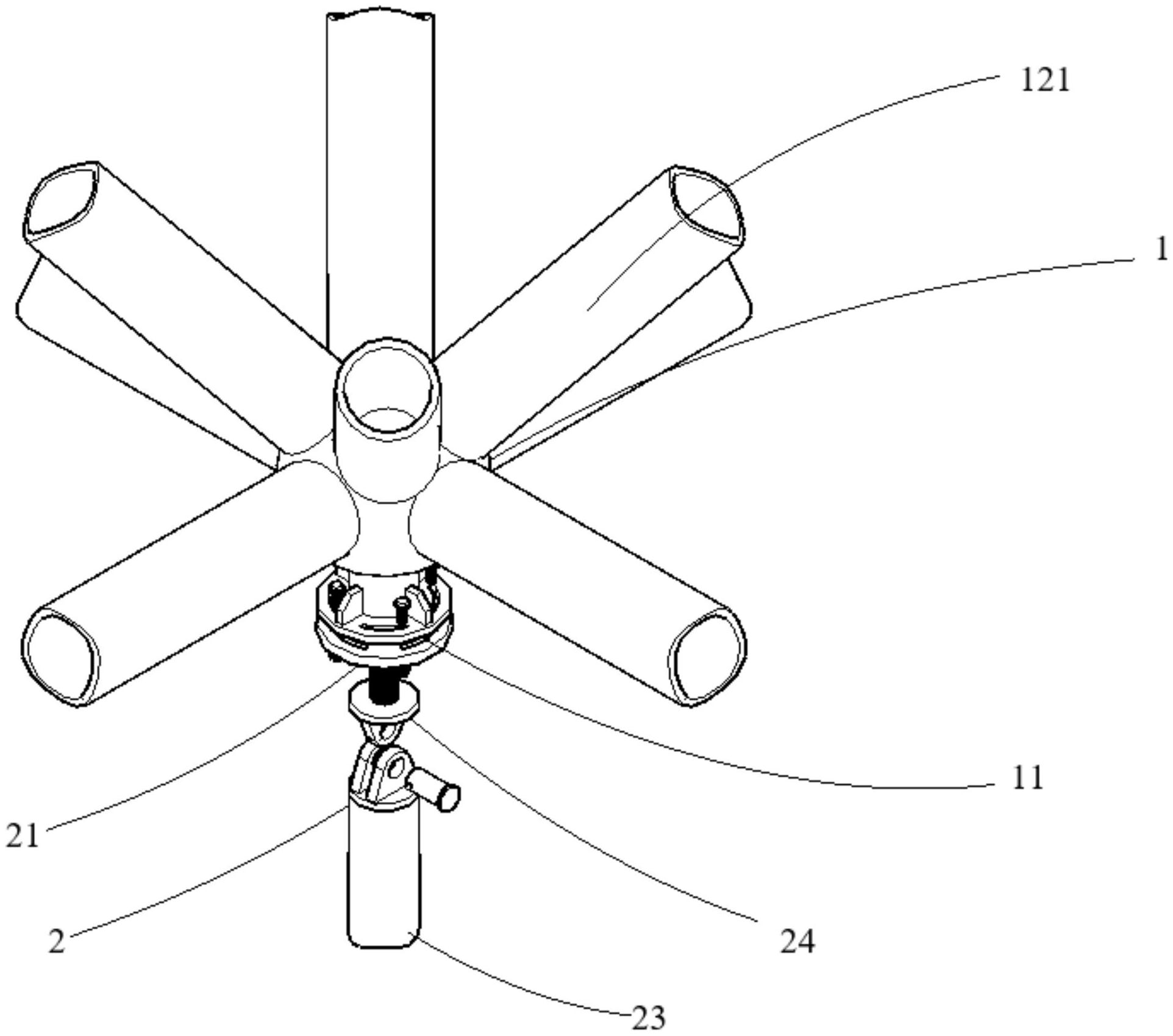 一种网架下弦可调支托节点