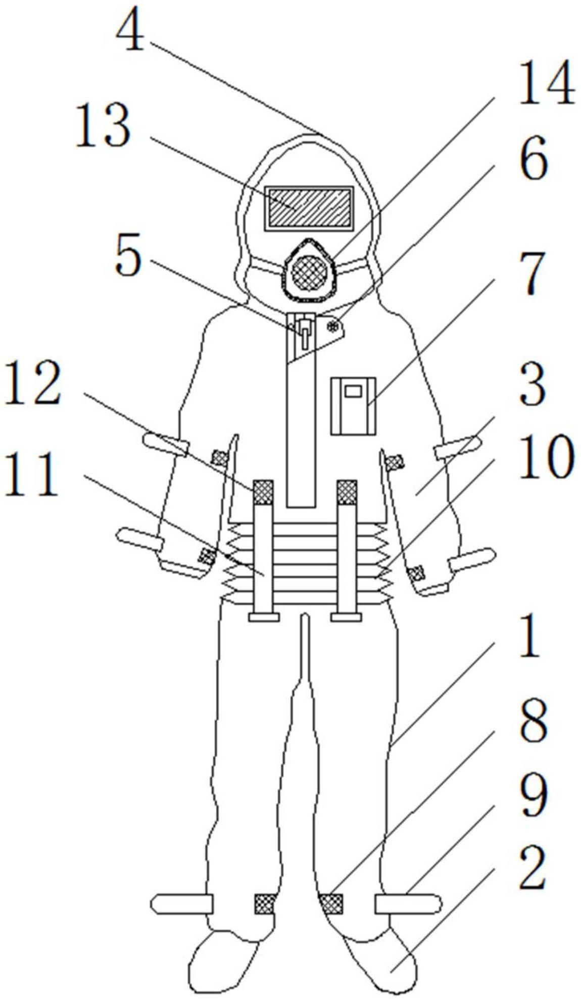 一种前胸有名片袋的防护服