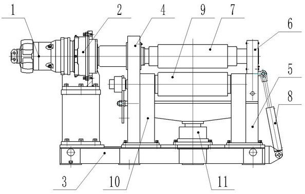 一种下工作辊可垂直升降的对称式三辊卷板机