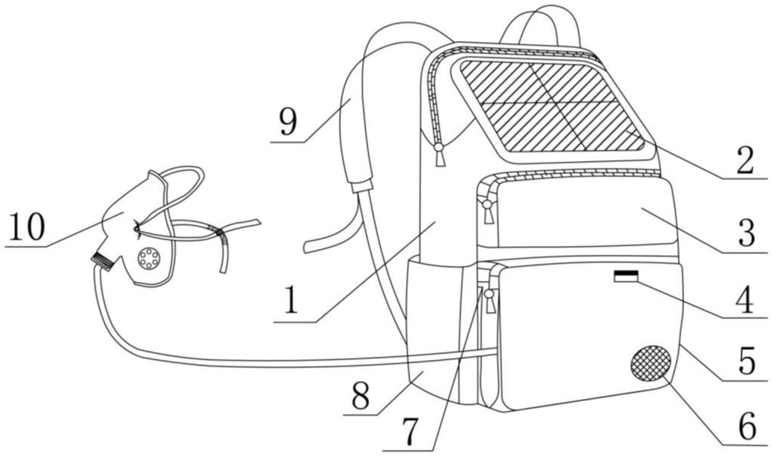 一种太阳能空气净化背包