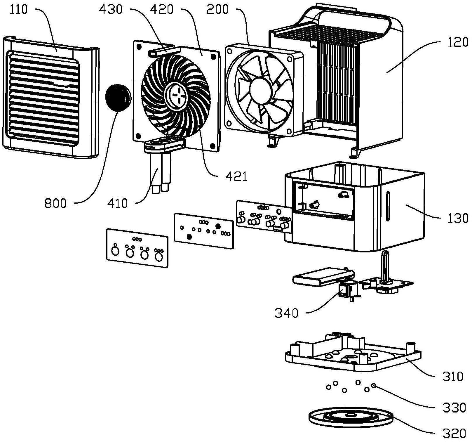 全方位转动结构及空调扇