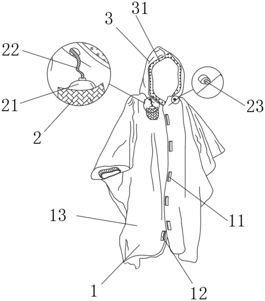 一种具有充气系统的气囊雨衣