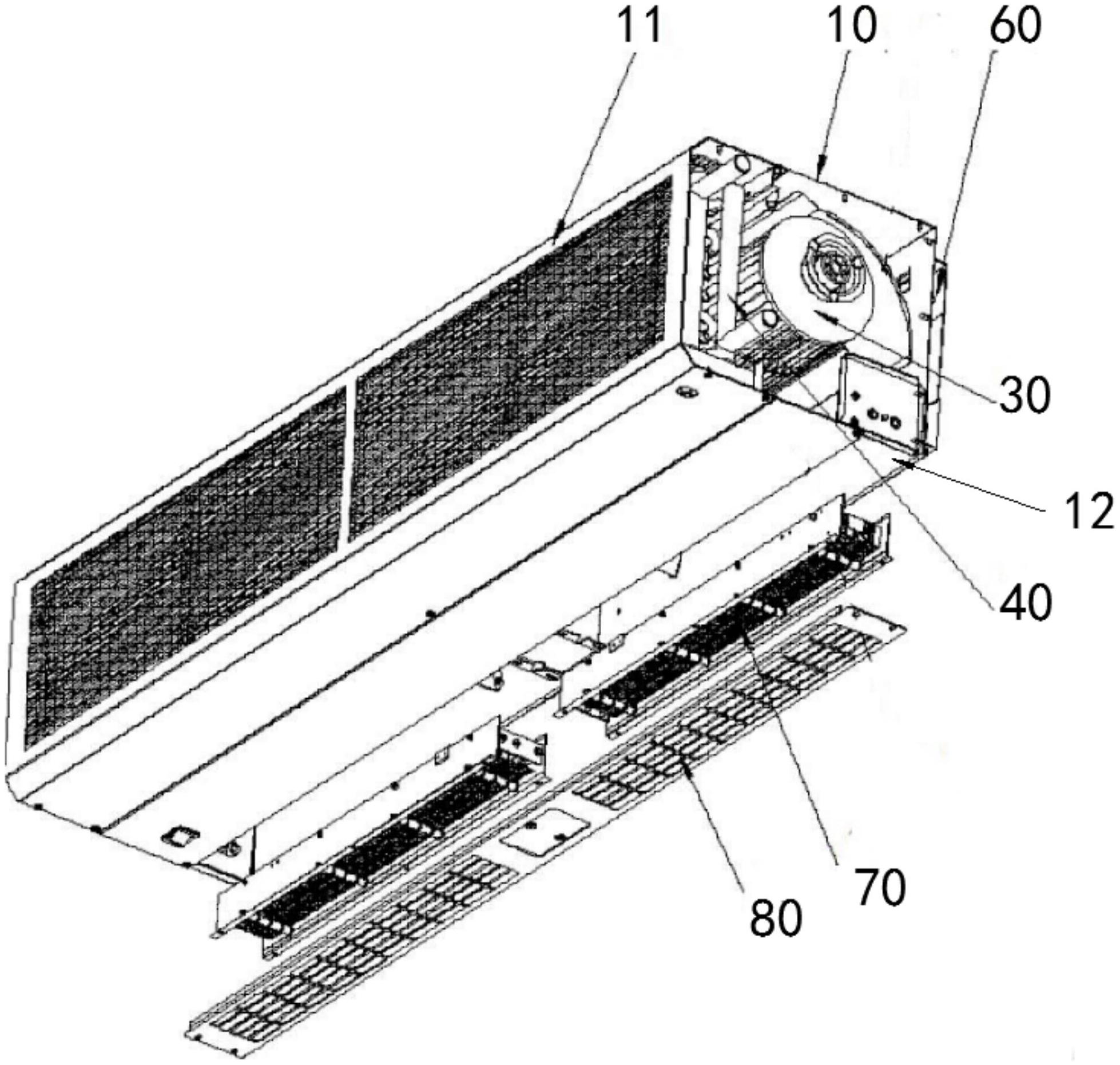 一种适用于寒冷地区的双热源热风幕机