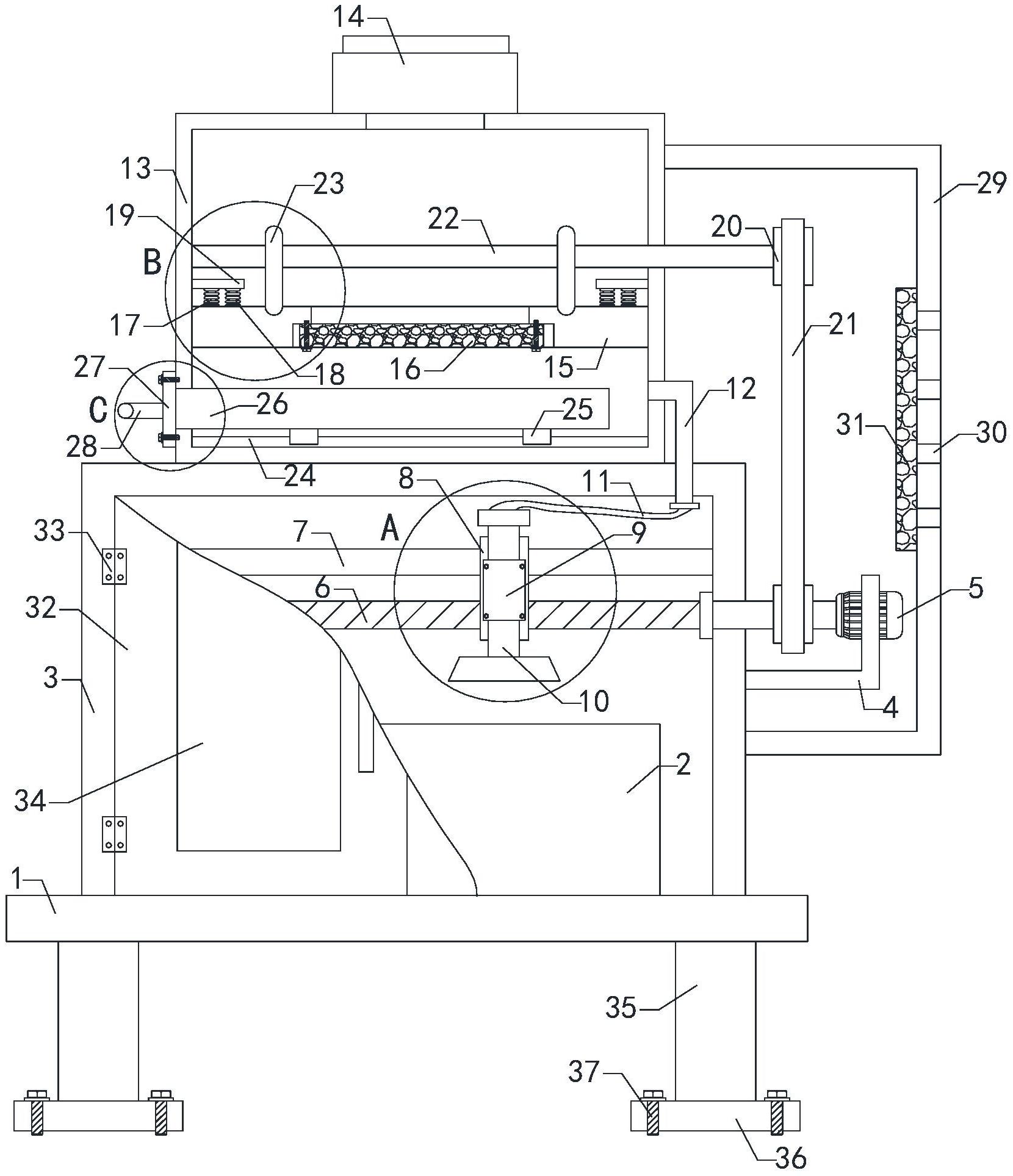 一种中间开幅光边折入边喷气织机