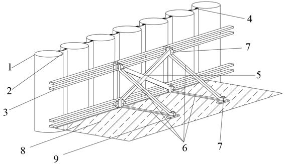 一种pc工法桩围堰加固结构