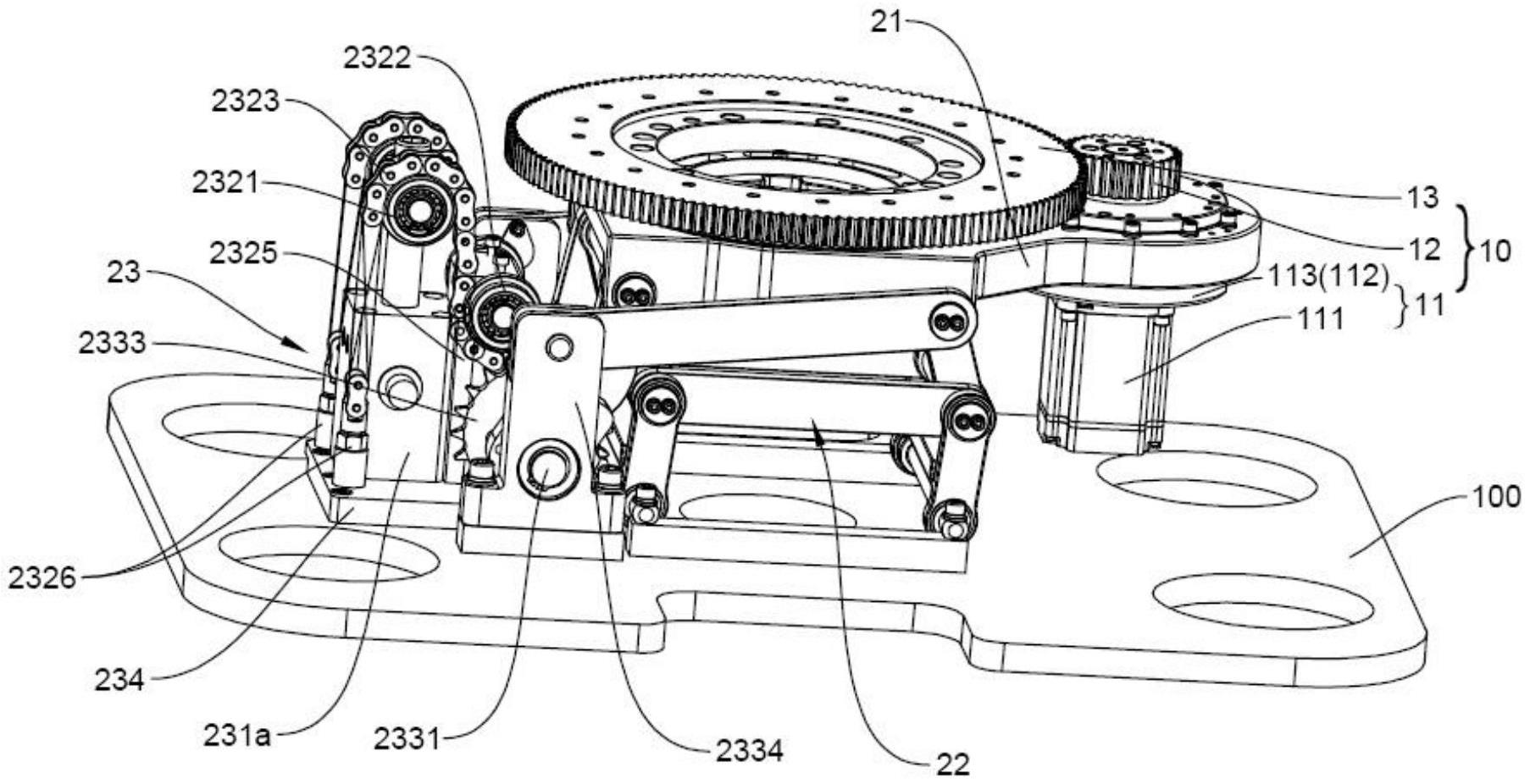 一种用于agv小车的连杆式旋转顶升装置