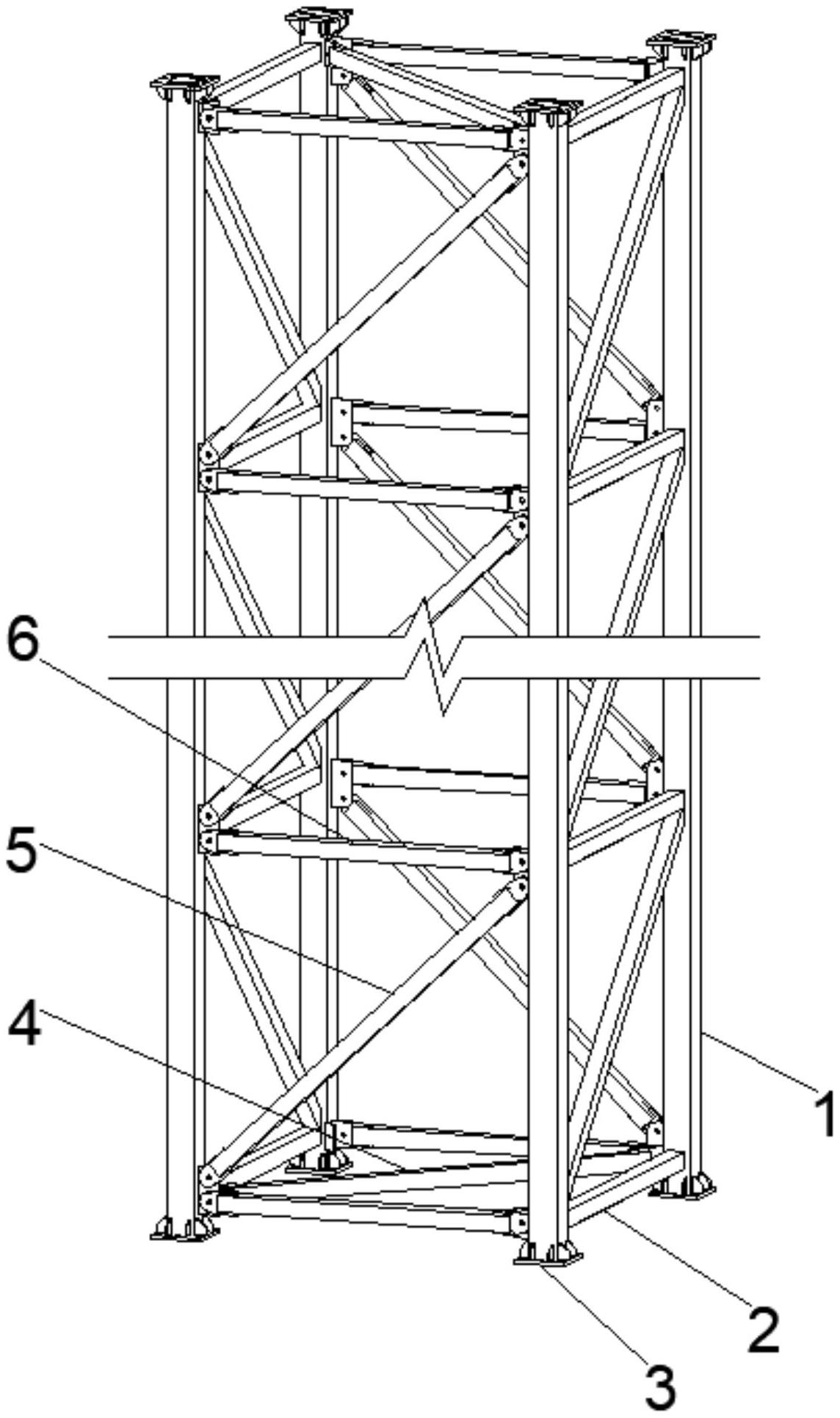 一种超高超长悬挑斜钢柱防倾覆支撑胎架