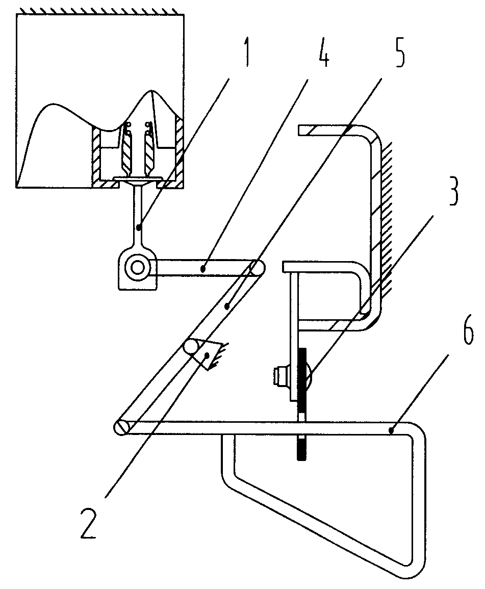 铁路车辆120制动机缓解阀四连杆机构式拉杆装置
