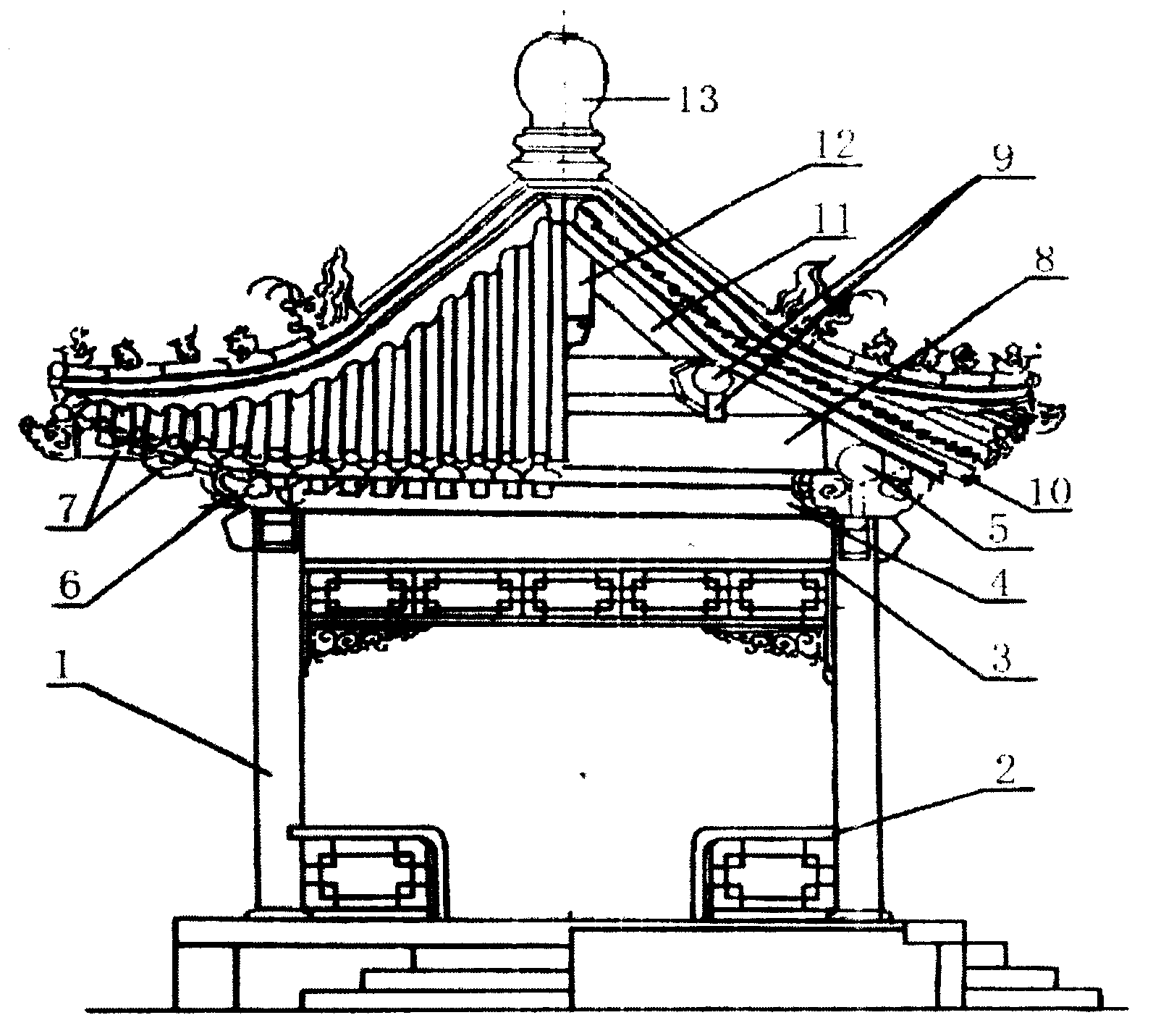一种拼接组合式仿古建筑物