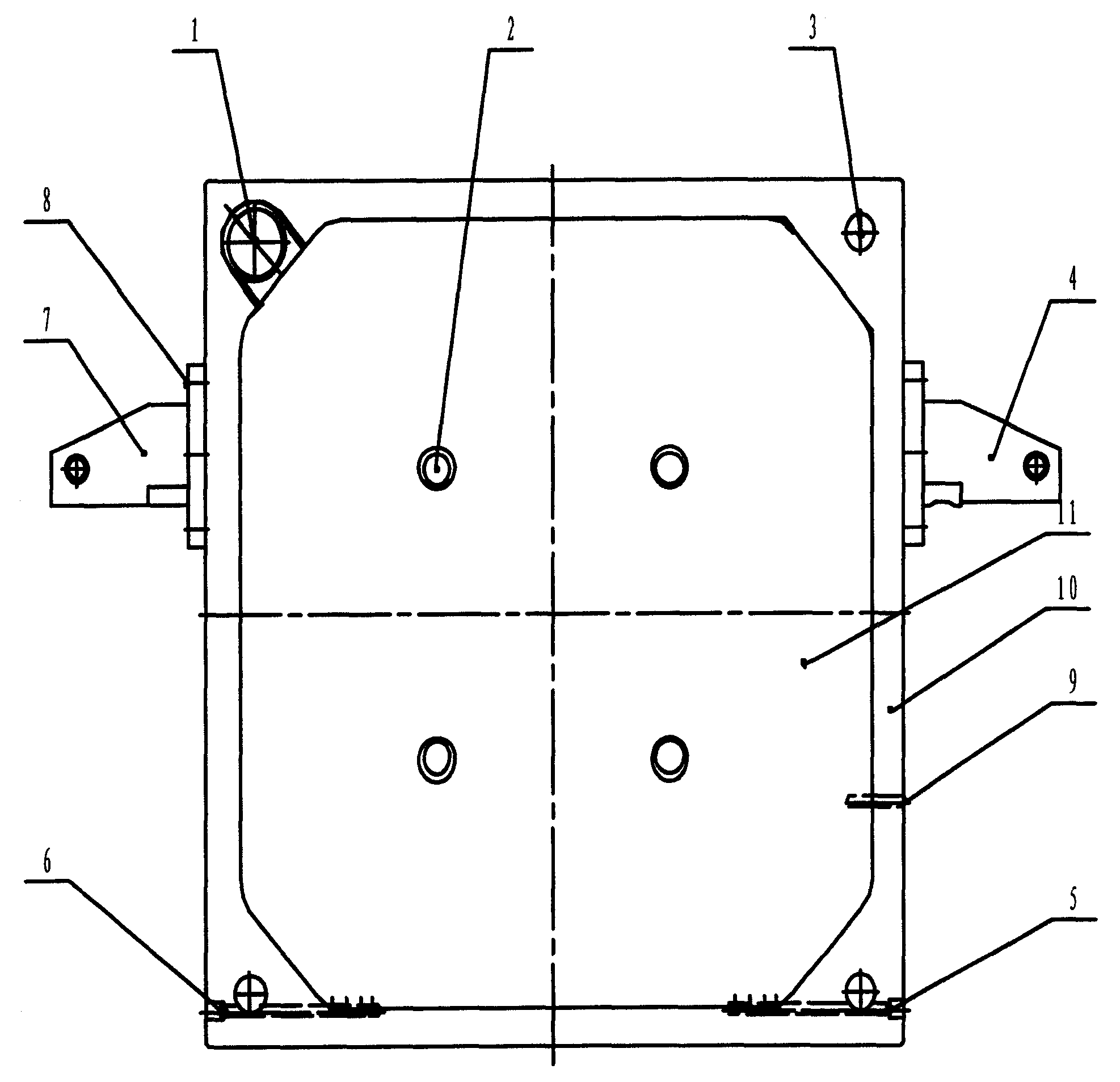 角进料隔膜滤板