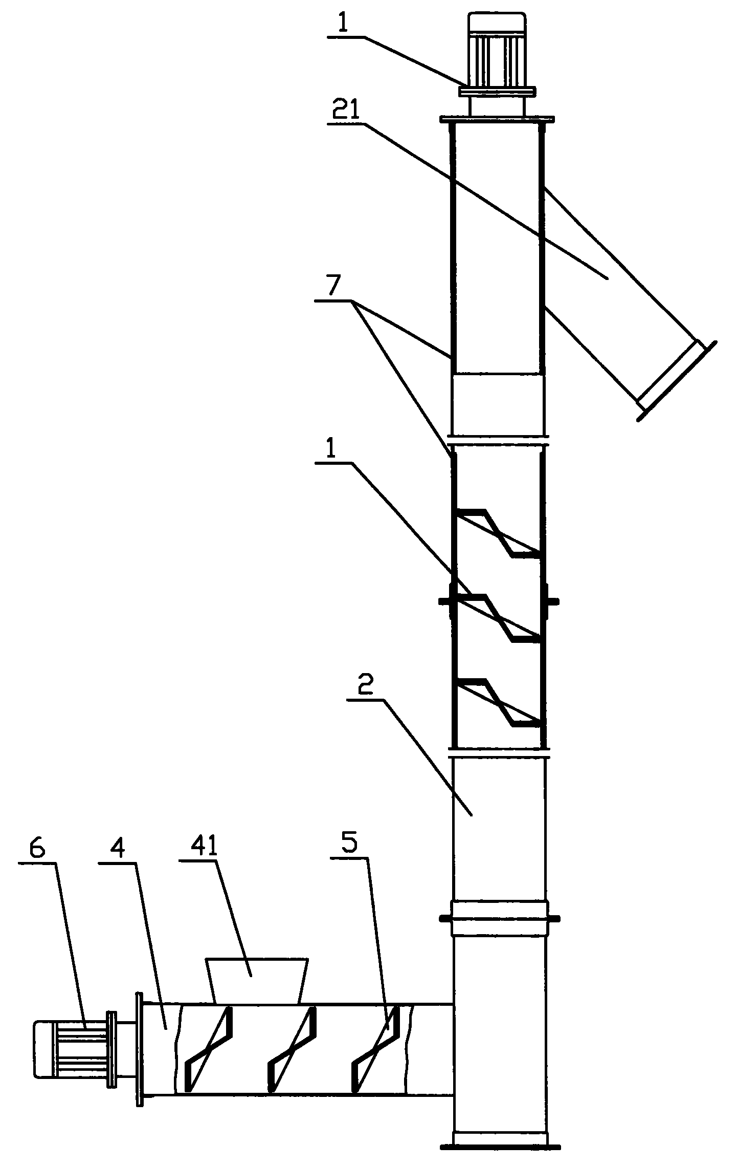 一种垂直管式螺旋输送机