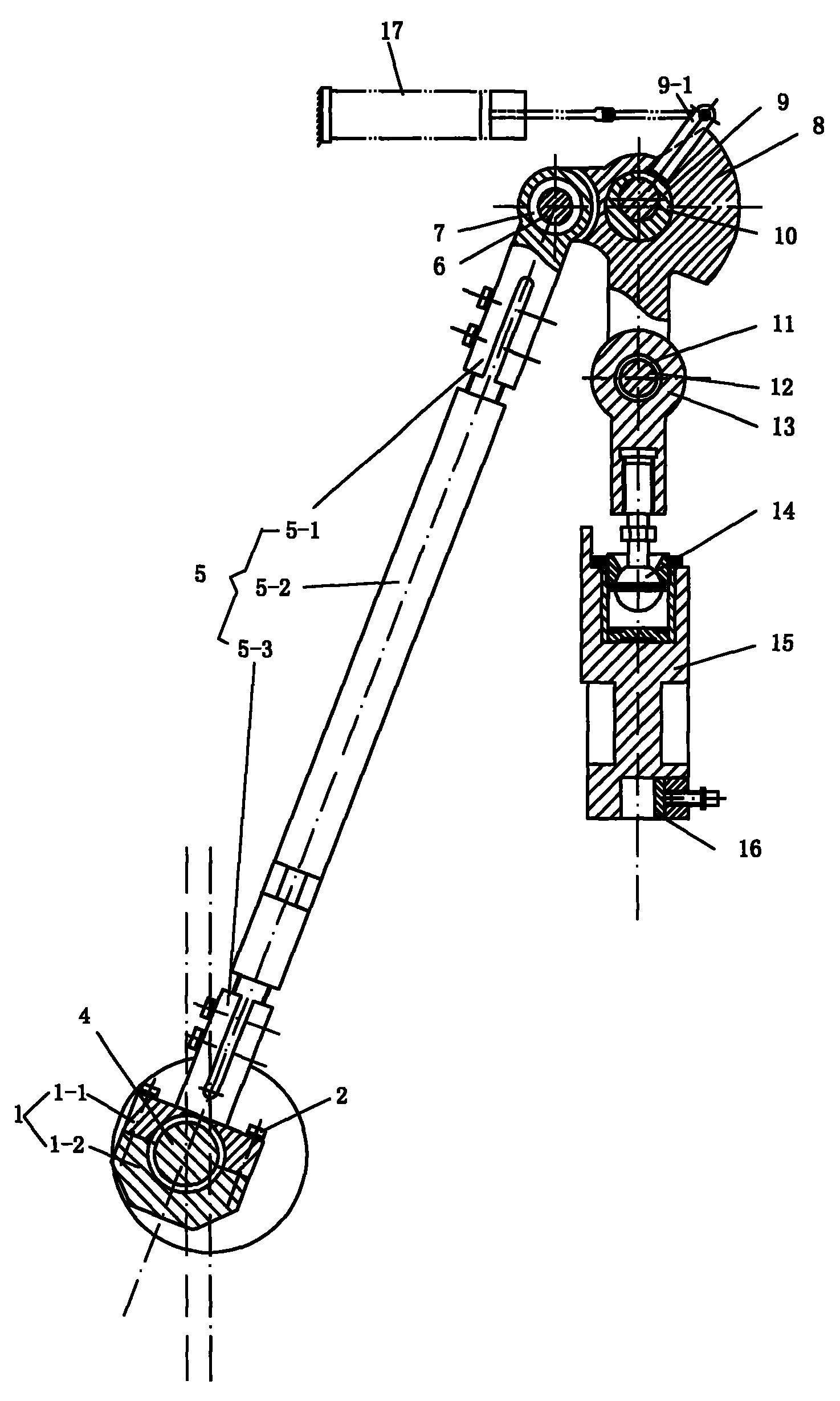 数控冲槽机的肘杆机构