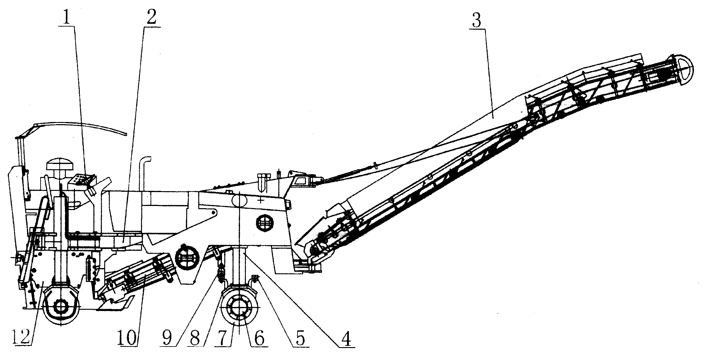 废料前输送两轮液压驱动路面铣刨机