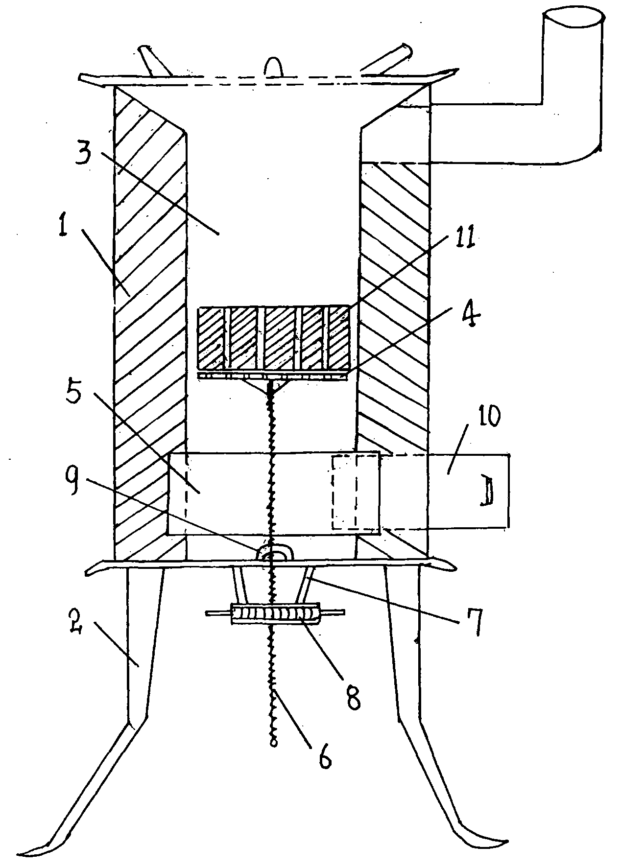 煤炉,具体为一种节能型多用途蜂窝煤炉,解决现有蜂窝煤炉由于结构上的