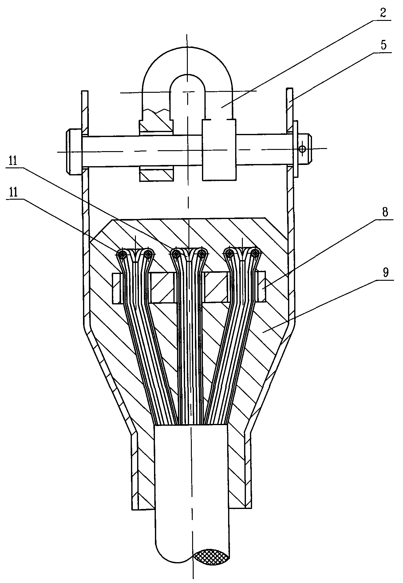 多芯分支电缆吊头装置