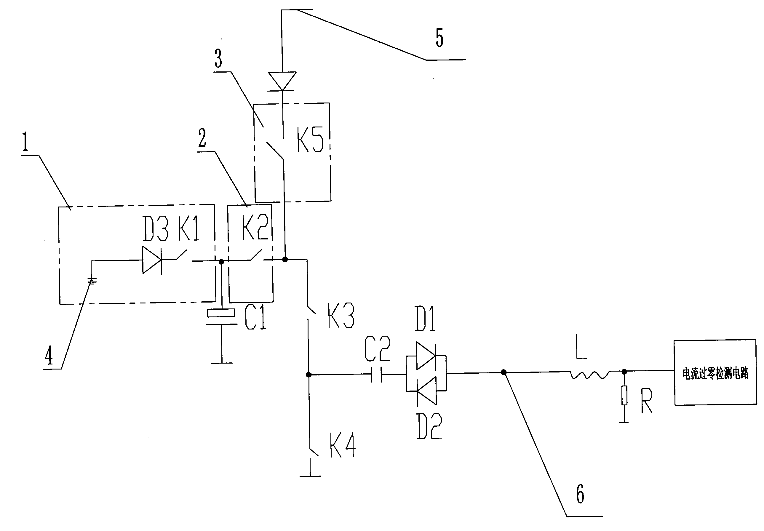 以及与线圈串联的谐振电容,线圈的电流过零检测电路,所述消磁装置还