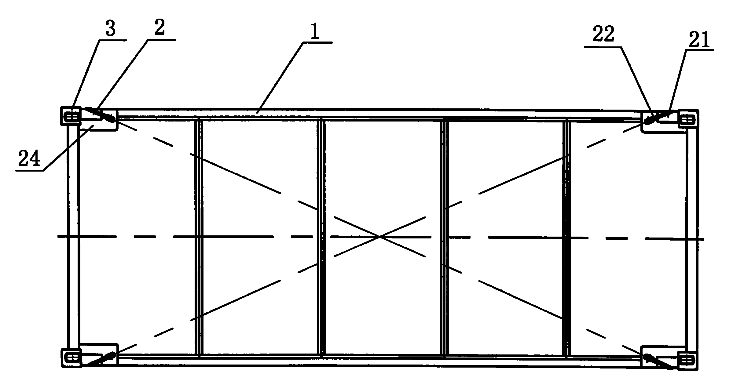 本实用新型的集装箱的起吊装置涉及到一种集装箱起