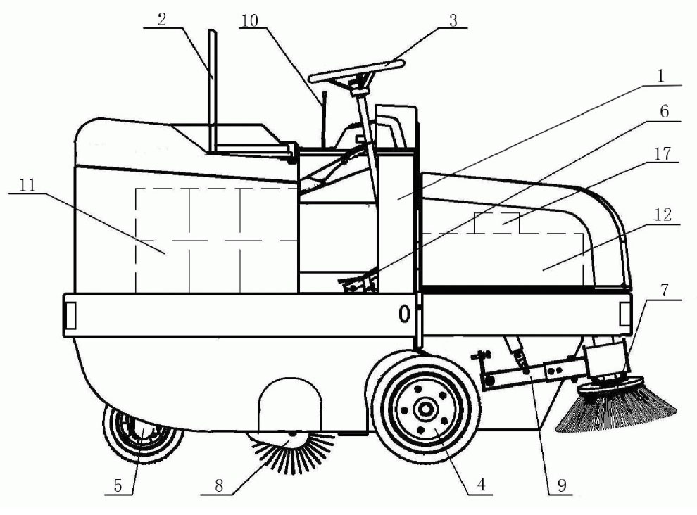 一種前裝自卸式輕型電動清掃車