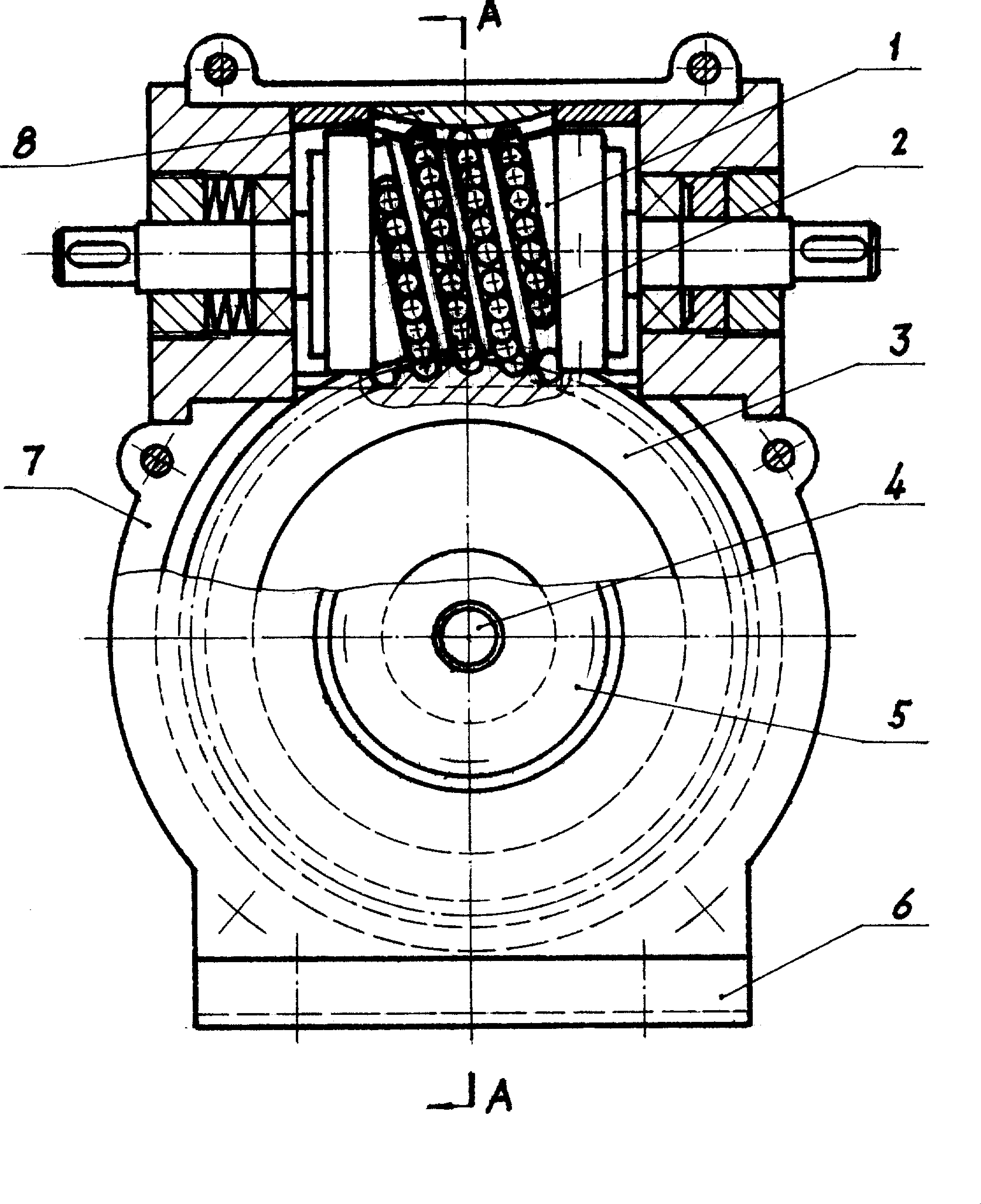标准钢球(2)在蜗杆(1)与蜗轮(3)之间沿特殊设计的滚道排列成封闭的