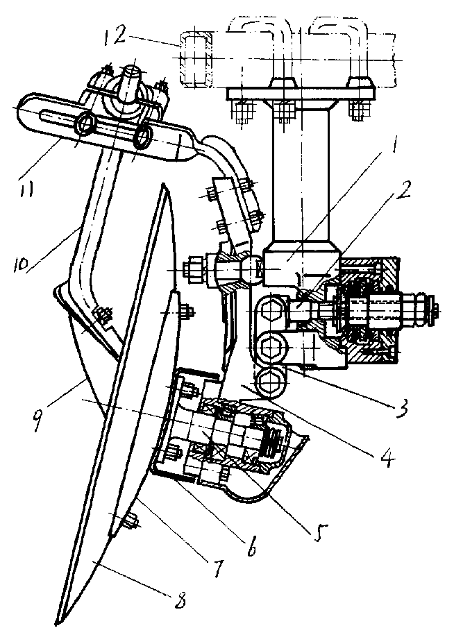 倾置式圆盘犁体