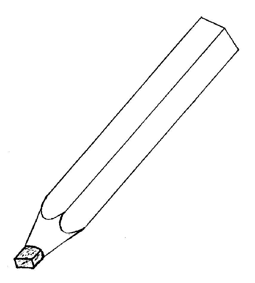它包括铅笔体和铅芯,其铅芯的横截面为方形结构