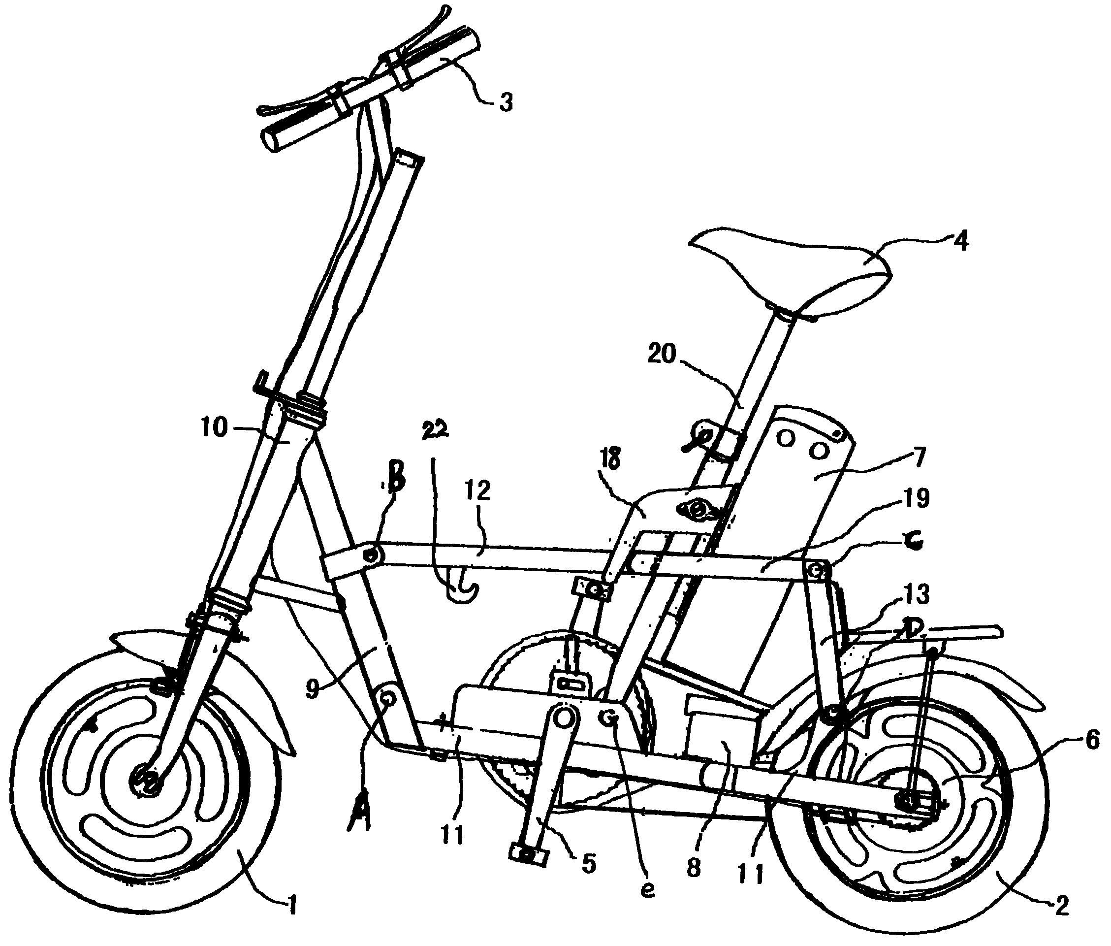 一种折叠式电动自行车