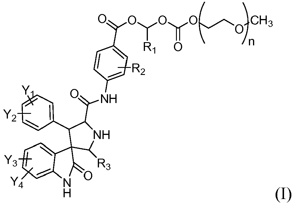 spirocyclic indolone polyethylene glycol carbonate compound