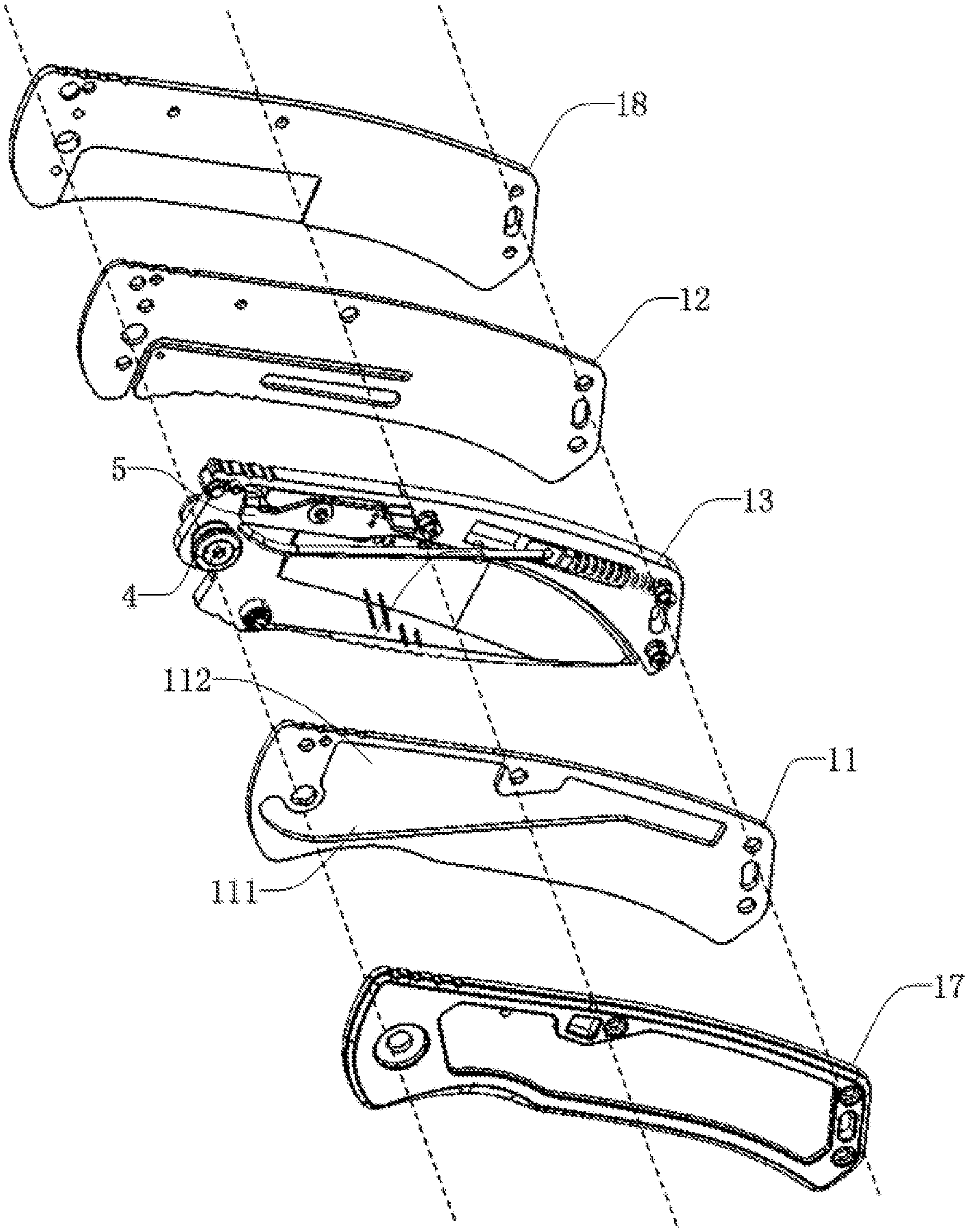 折叠刀的结构图图片